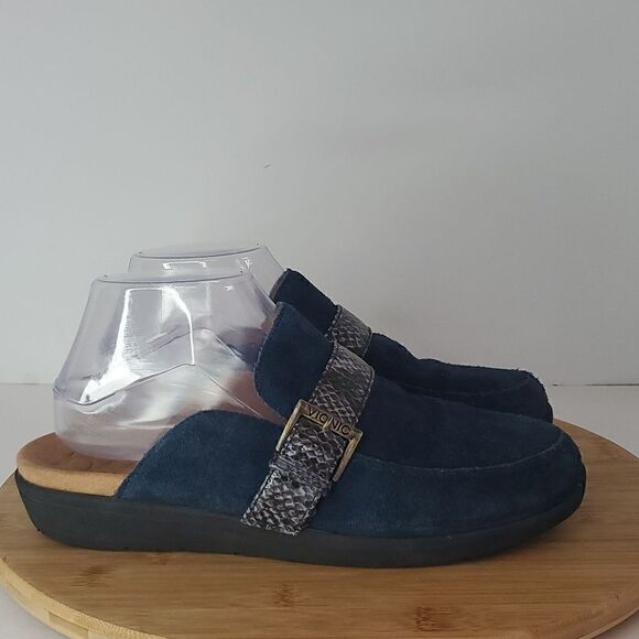 Vionic Darla Women's Blue Suede Mule Comfort Shoe Size 7.5 - Picture 1 of 9
